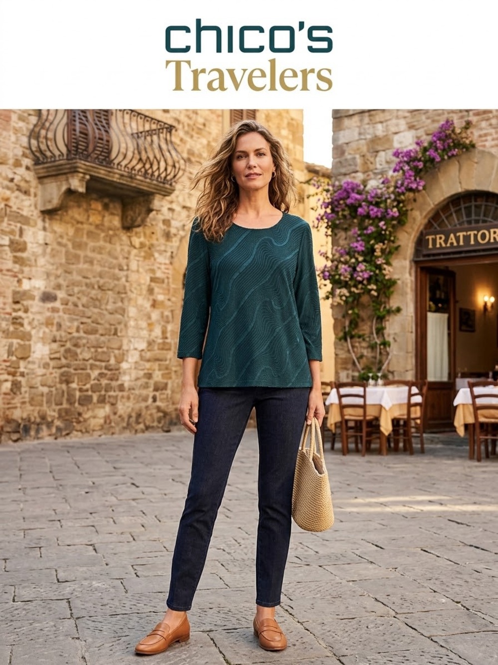 Chico's Traveler Teal Green Women's Top